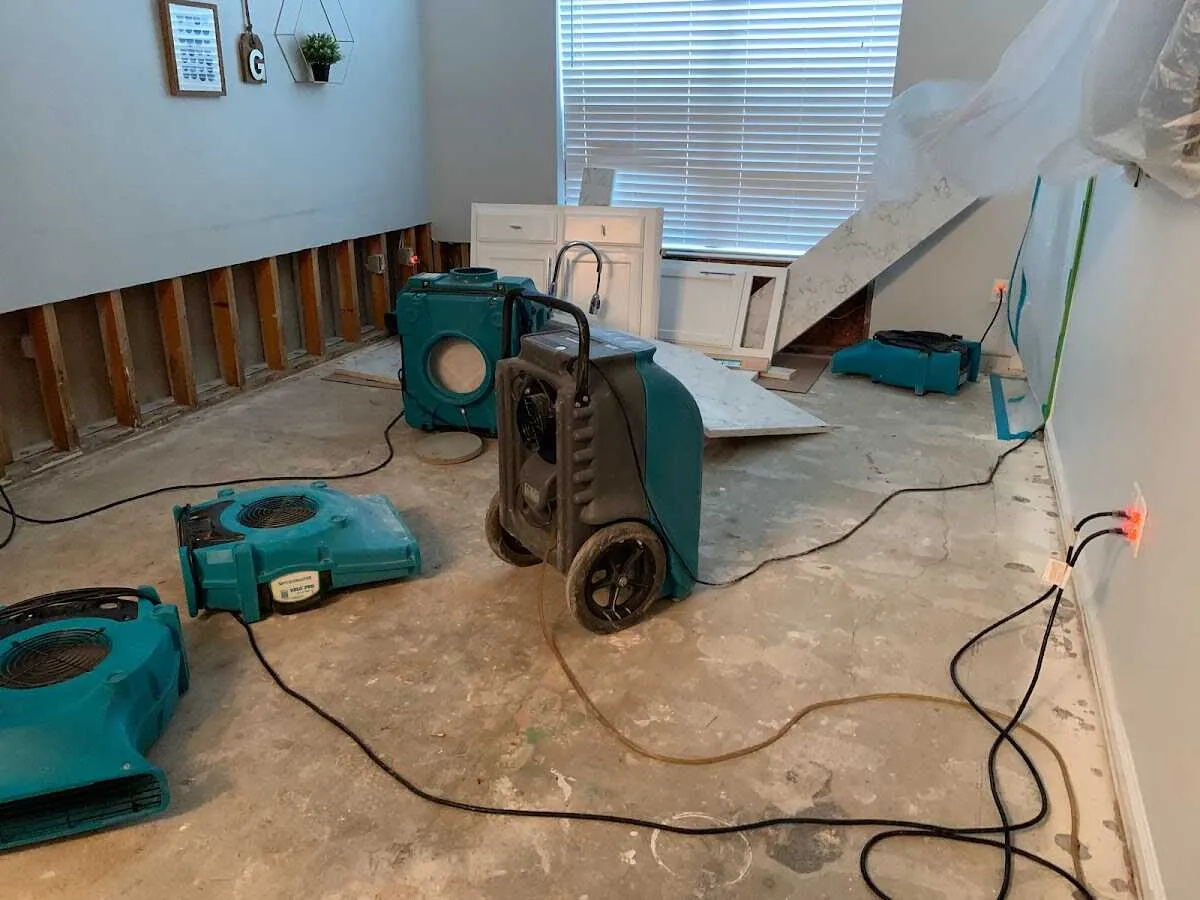 Dehumidifier in flood-cut room for Water Extraction & Removal in Orland Park